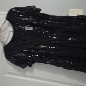 Black sequence midi special occasion dress. Size 26w. Ashley Stewart